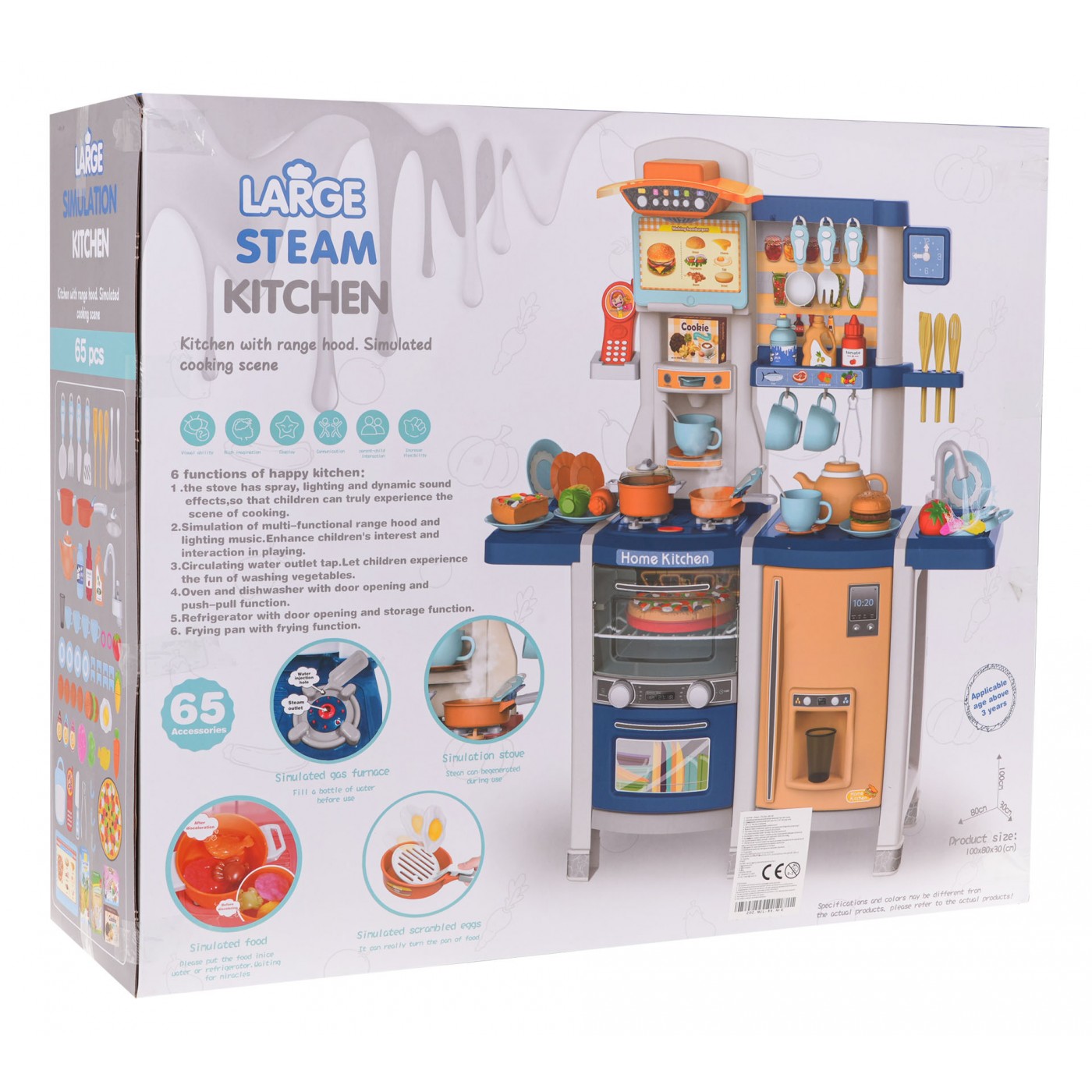 Kuchynský kút s funkciou svetla a zvuku 65 kusov. Modrá