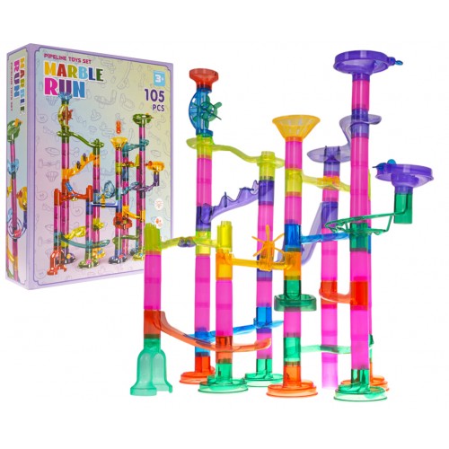 Stavebnica guľôčkových dráh 105 kusov.