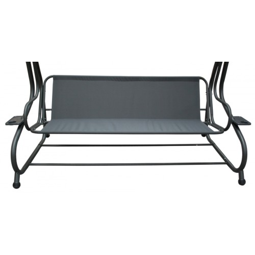 Rodinná Hojdačka záhradná s Strechou čokoládovej farby + Textilínia 2x1 + Nastaviteľné sedadlo + Matrac + 2 Držiaky na nápoje