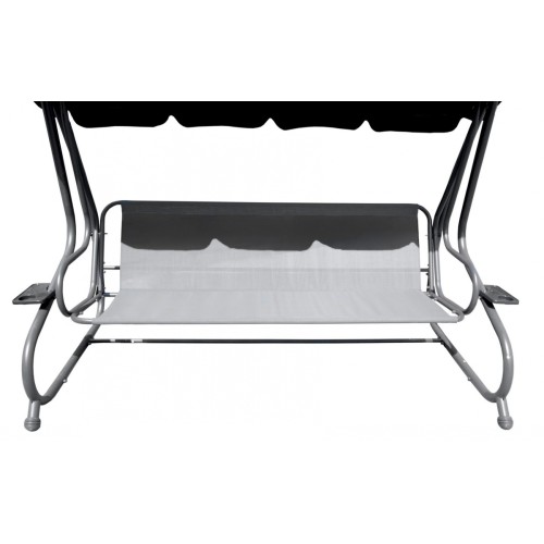 Rodinná Hojdačka záhradná s Strechou Zelený vzor + Textilínia 2x1 + Nastaviteľné sedadlo + Matrac + 2 Držiaky na nápoje