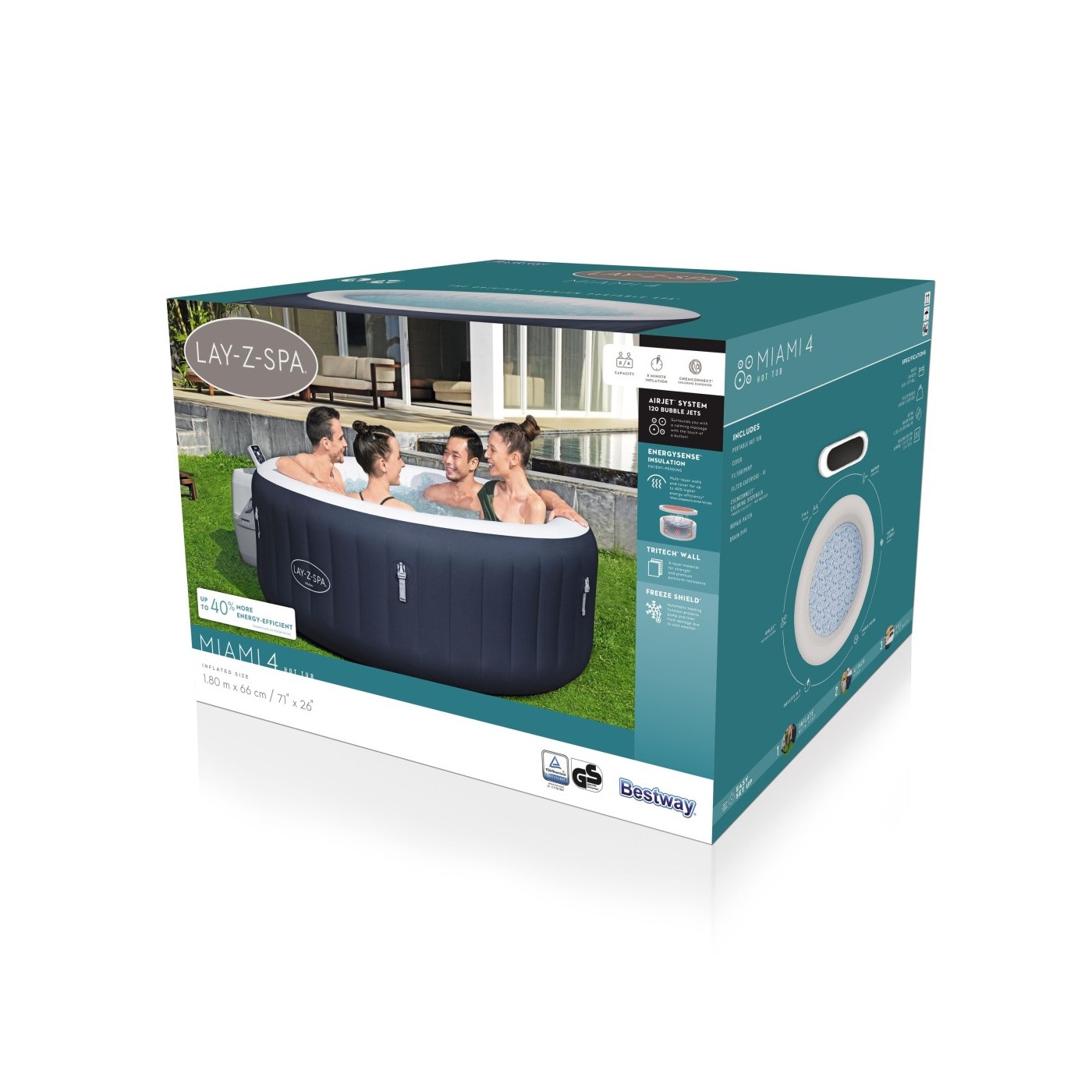 Lay-Z-Spa Miami Airjet Jacuzzi BESTWAY