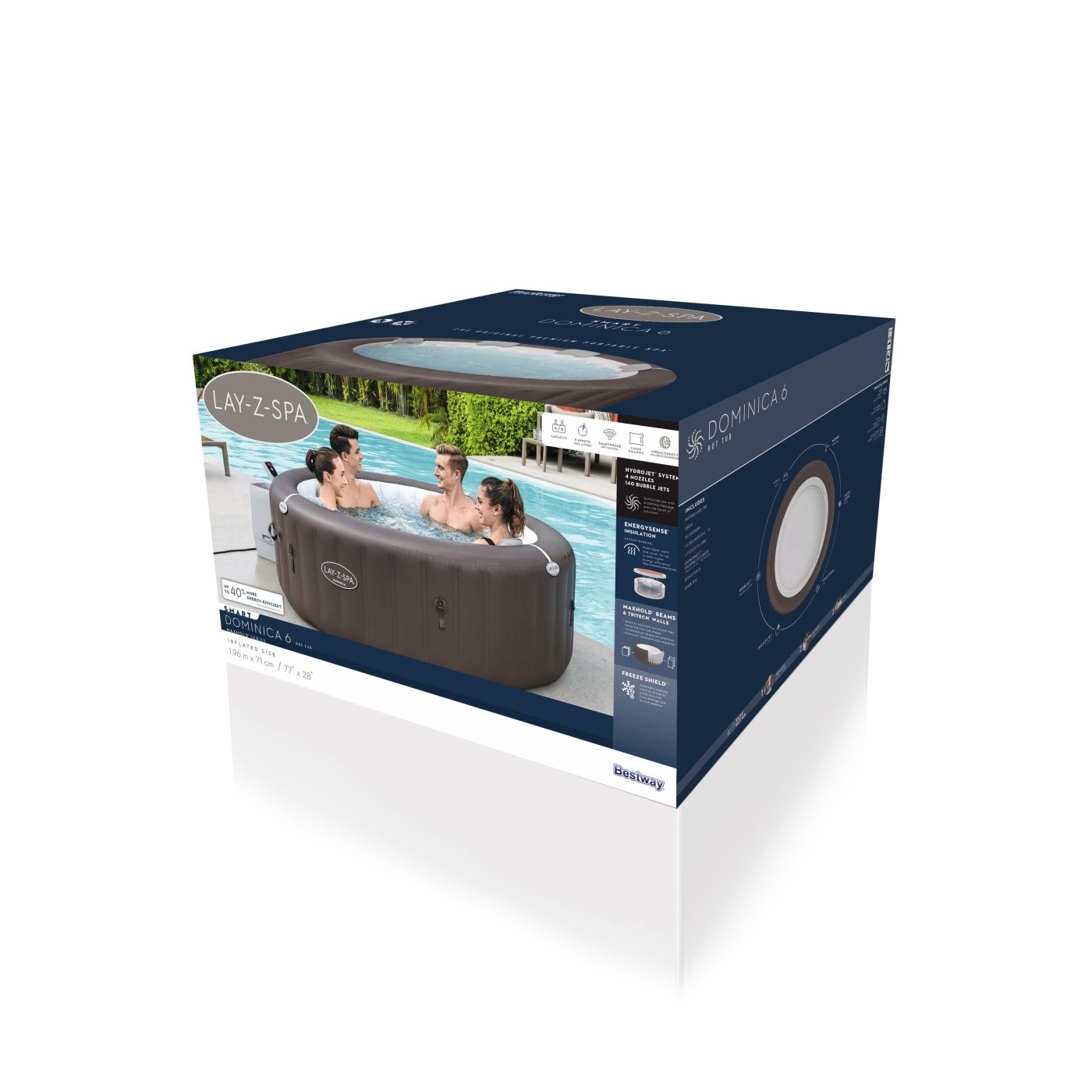 Lay-Z-Spa Dominica SMART HydroJet Jacuzzi BESTWAY