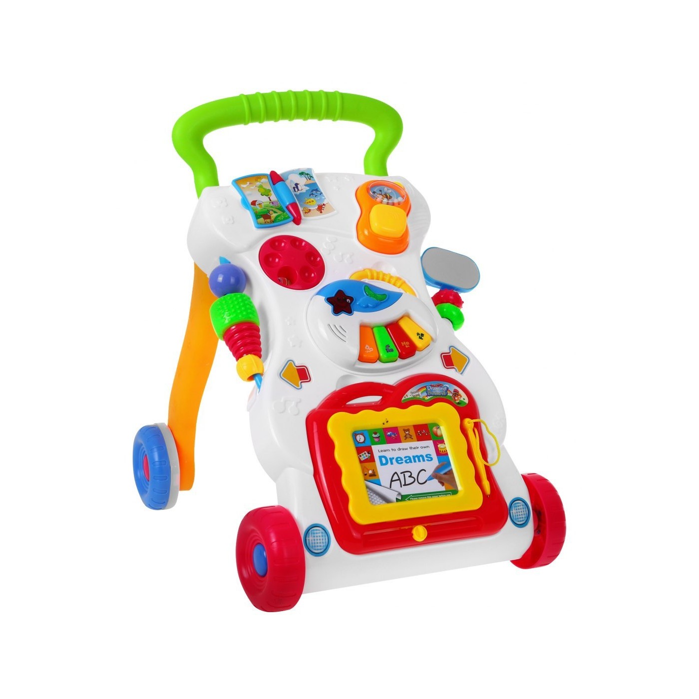 Interaktívne chodítko pre deti 6m+ Senzorická tabuľa + Pianíno + Písacia tabuľka + Telefónik