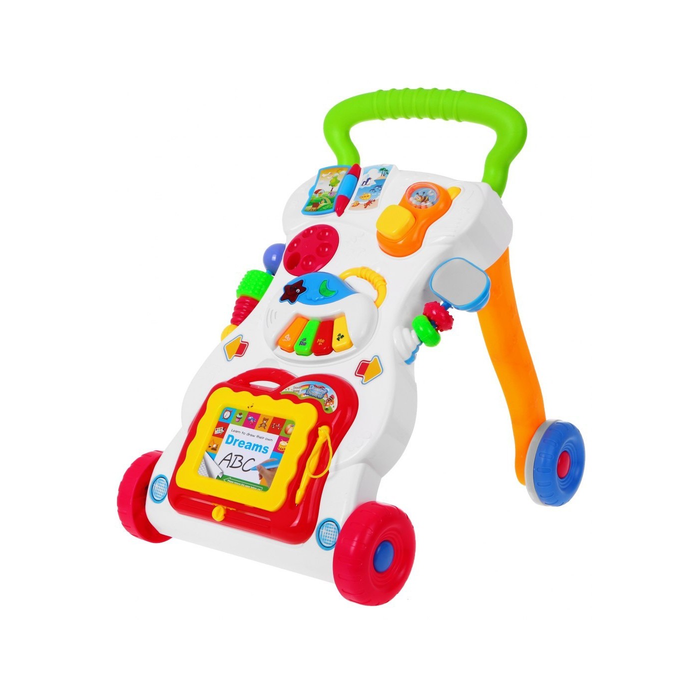 Interaktívne chodítko pre deti 6m+ Senzorická tabuľa + Pianíno + Písacia tabuľka + Telefónik