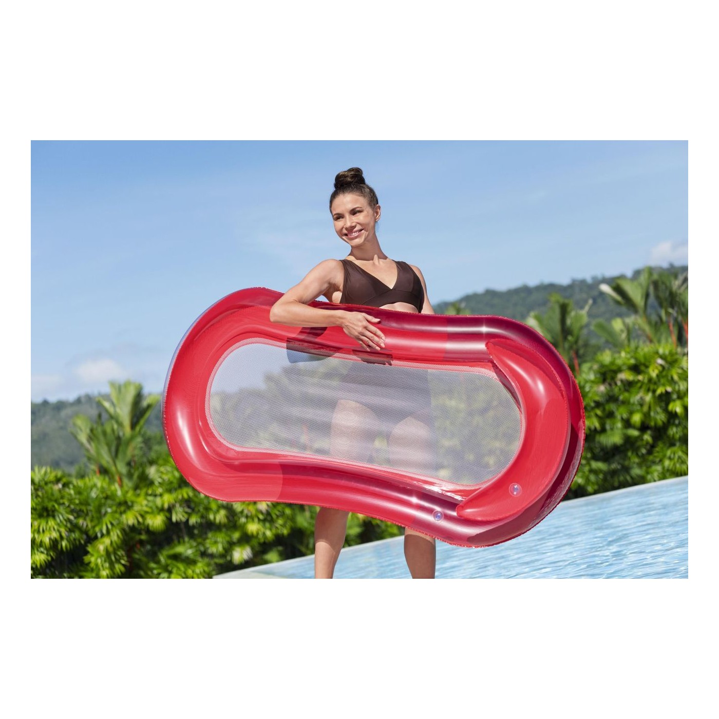 Červený sieťovaný spodný matrac BESTWAY