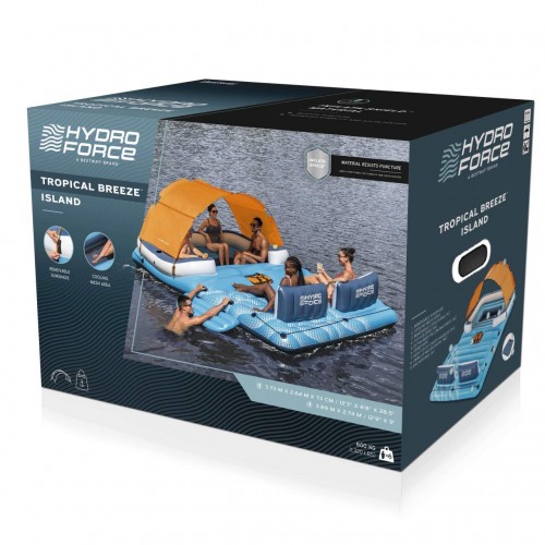 Veľký Ostrov na plávanie 6-miestny BESTWAY 373x264x73cm + Strecha + Termotaška + Sieťové dno + Opierky