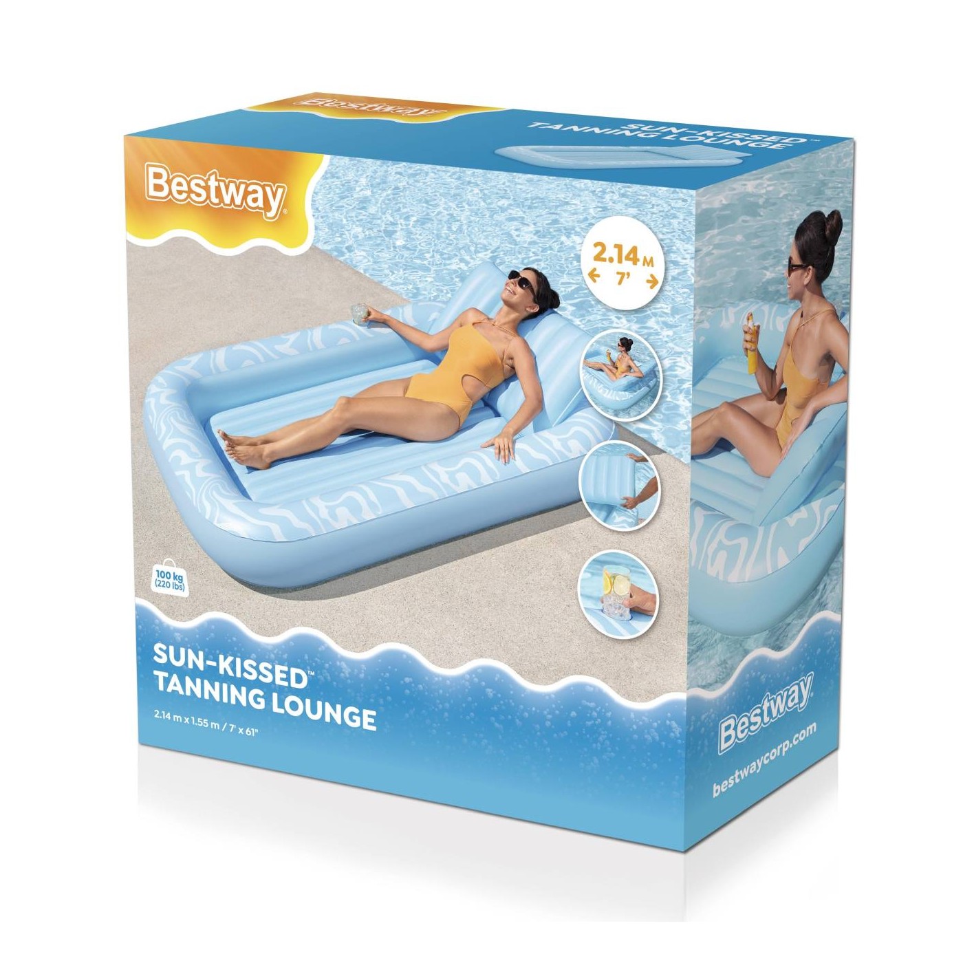 Sun Kiss BESTWAY nafukovací matrac na kúpanie s opierkou chrbta