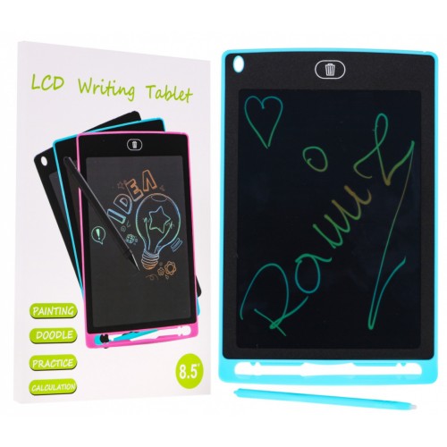 Interaktívny Tablet na kreslenie pre deti 3+ modrý 8,5" + Pero + Farebné kresby