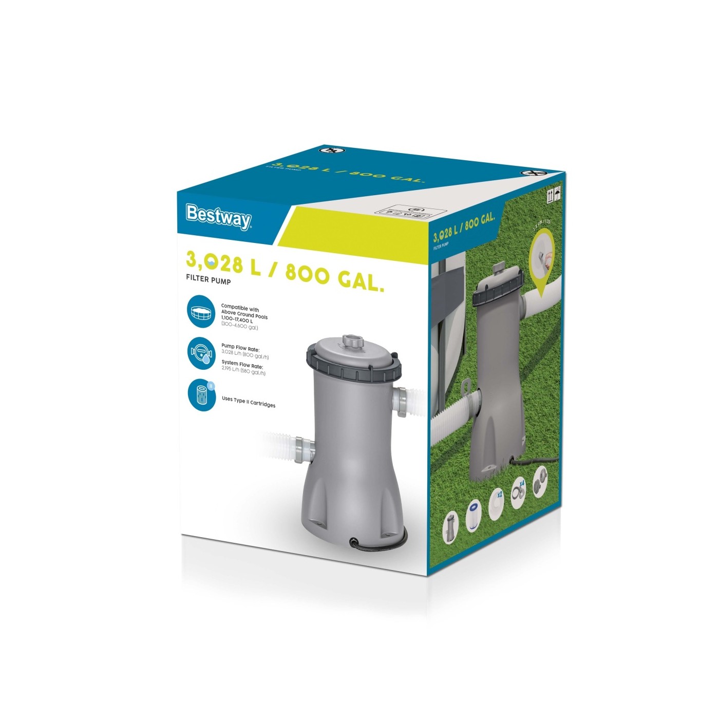 Filtračné Čerpadlo bazénové 3028l/h BESTWAY + Vymeniteľný filter II