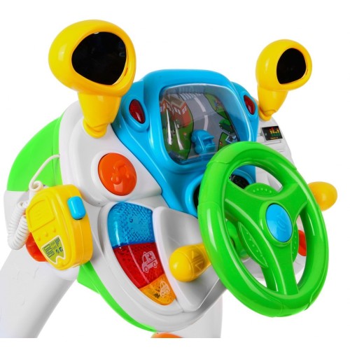 Interaktívny Simulátor autíčka pre deti 3+ Zvuky Svetlá + Kokpit + Volant + Pedály + Stolička