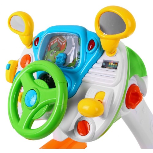 Interaktívny Simulátor autíčka pre deti 3+ Zvuky Svetlá + Kokpit + Volant + Pedály + Stolička