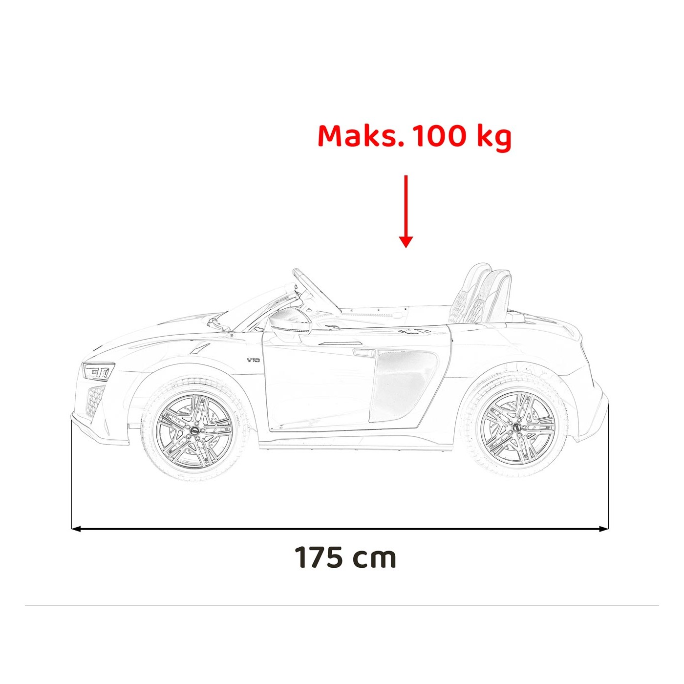 Vozidlo Audi Spyder R8 LIFT STRONG Biely