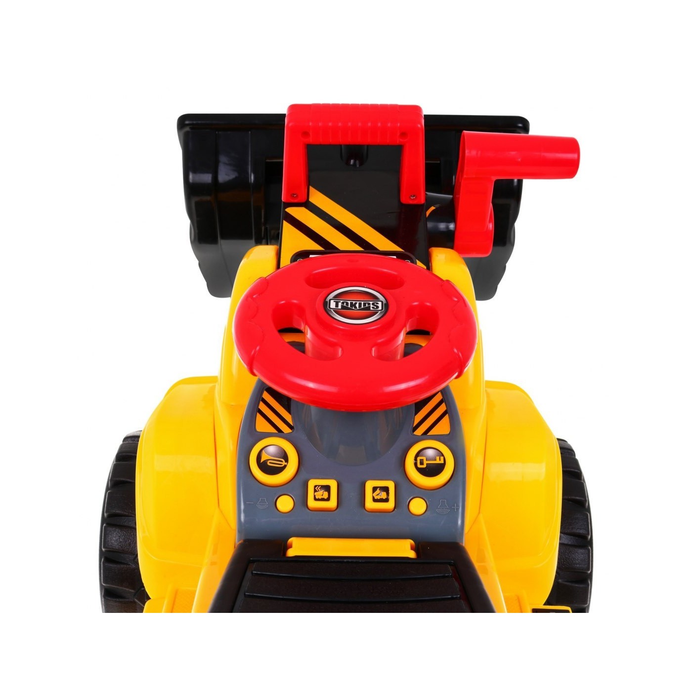 Buldozér na batérie pre deti Odrážadlo + Prilba + Pohyblivá lopata + Zvuky