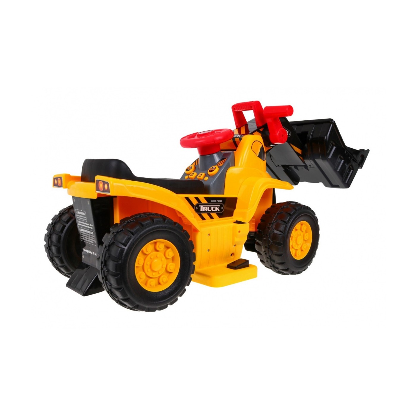 Buldozér na batérie pre deti Odrážadlo + Prilba + Pohyblivá lopata + Zvuky