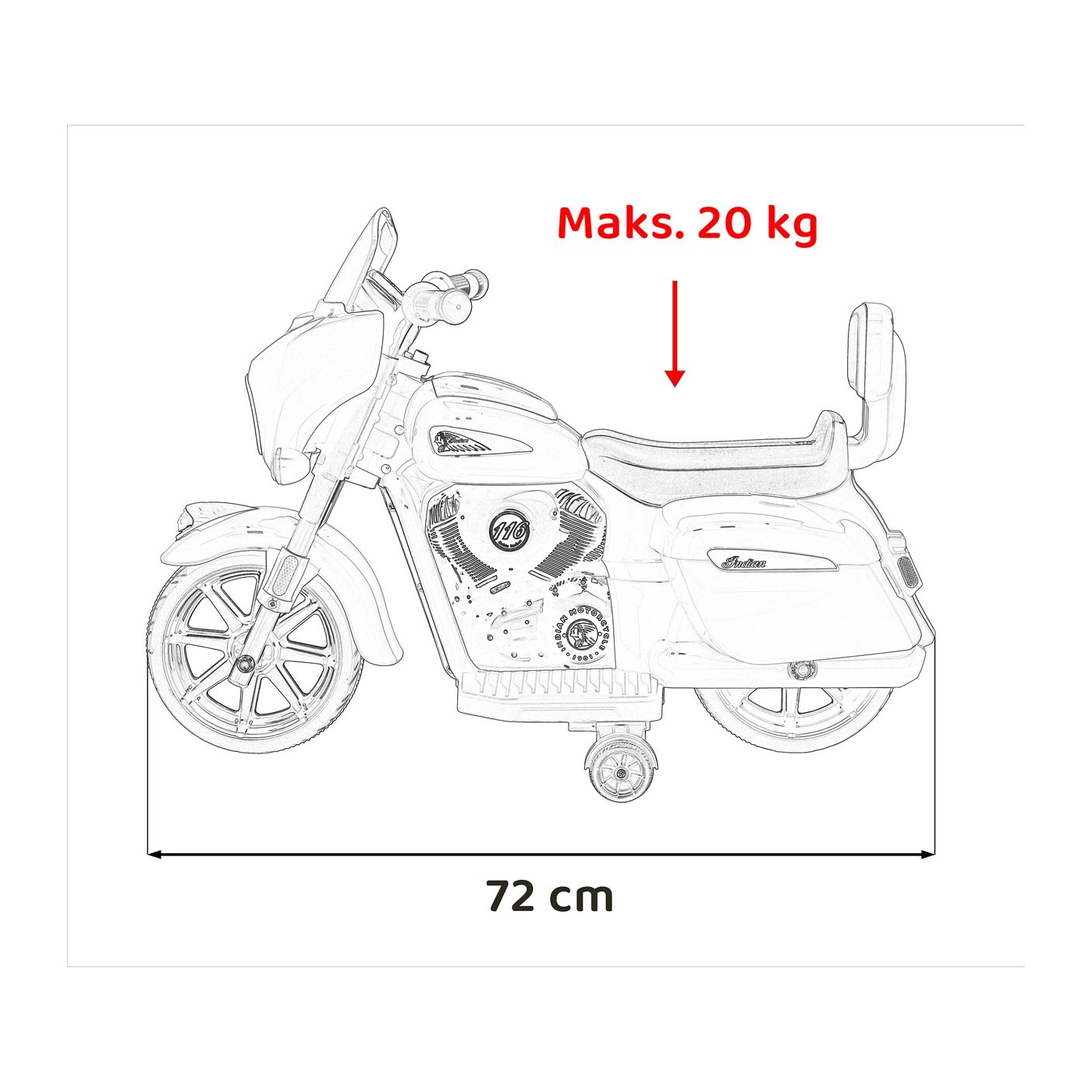 Pojazd Chopper INDIAN Biely