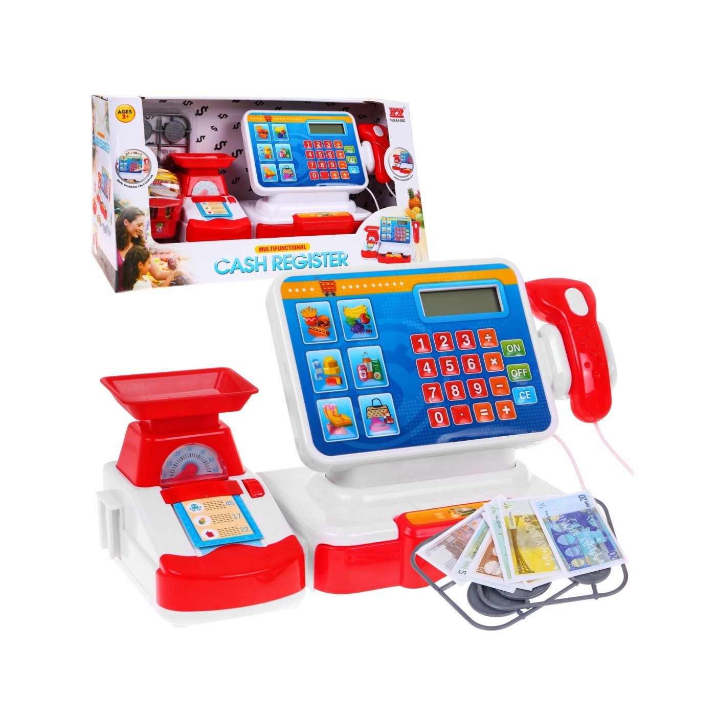 Pokladňa Fiskálna Obchodná Nákupný Košík Príslušenstvo Červená