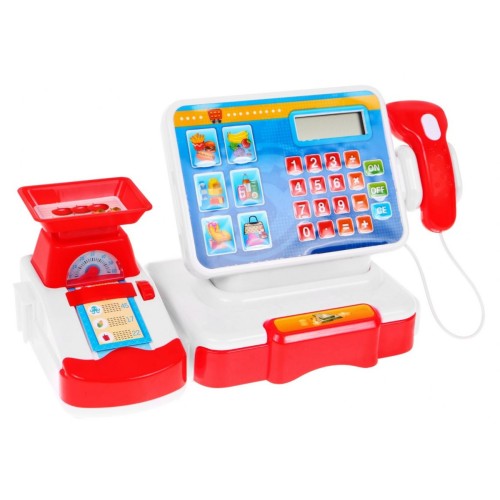 Pokladňa Fiskálna Obchodná Nákupný Košík Príslušenstvo Červená