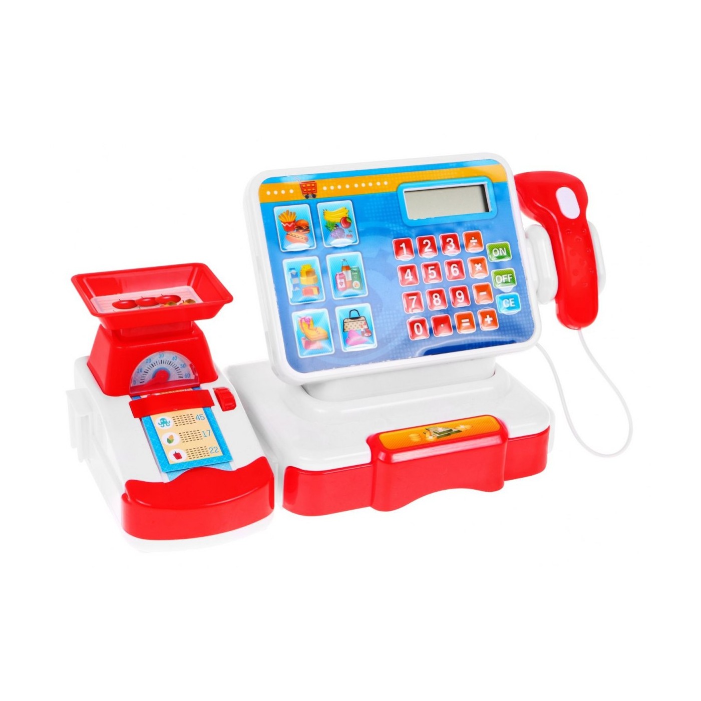 Pokladňa Fiskálna Obchodná Nákupný Košík Príslušenstvo Červená