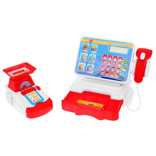 Pokladňa Fiskálna Obchodná Nákupný Košík Príslušenstvo Červená