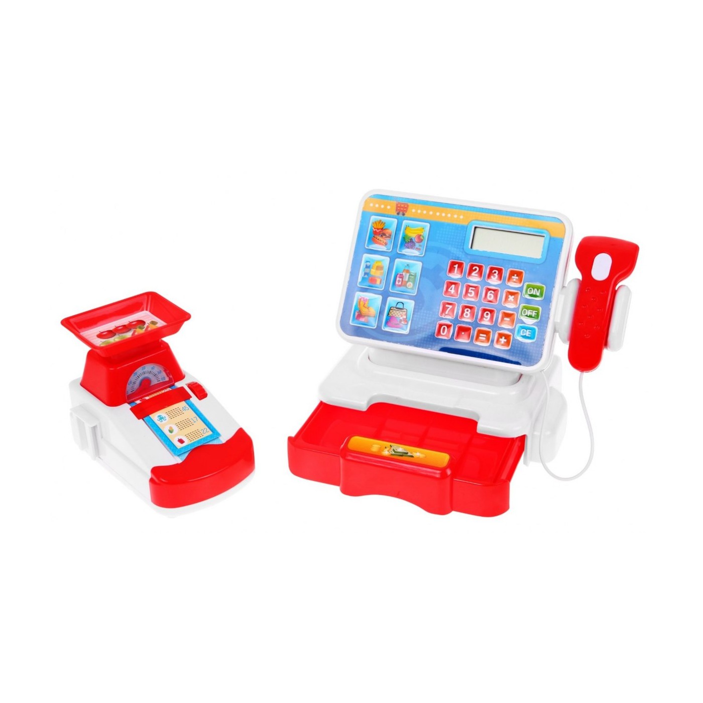 Pokladňa Fiskálna Obchodná Nákupný Košík Príslušenstvo Červená