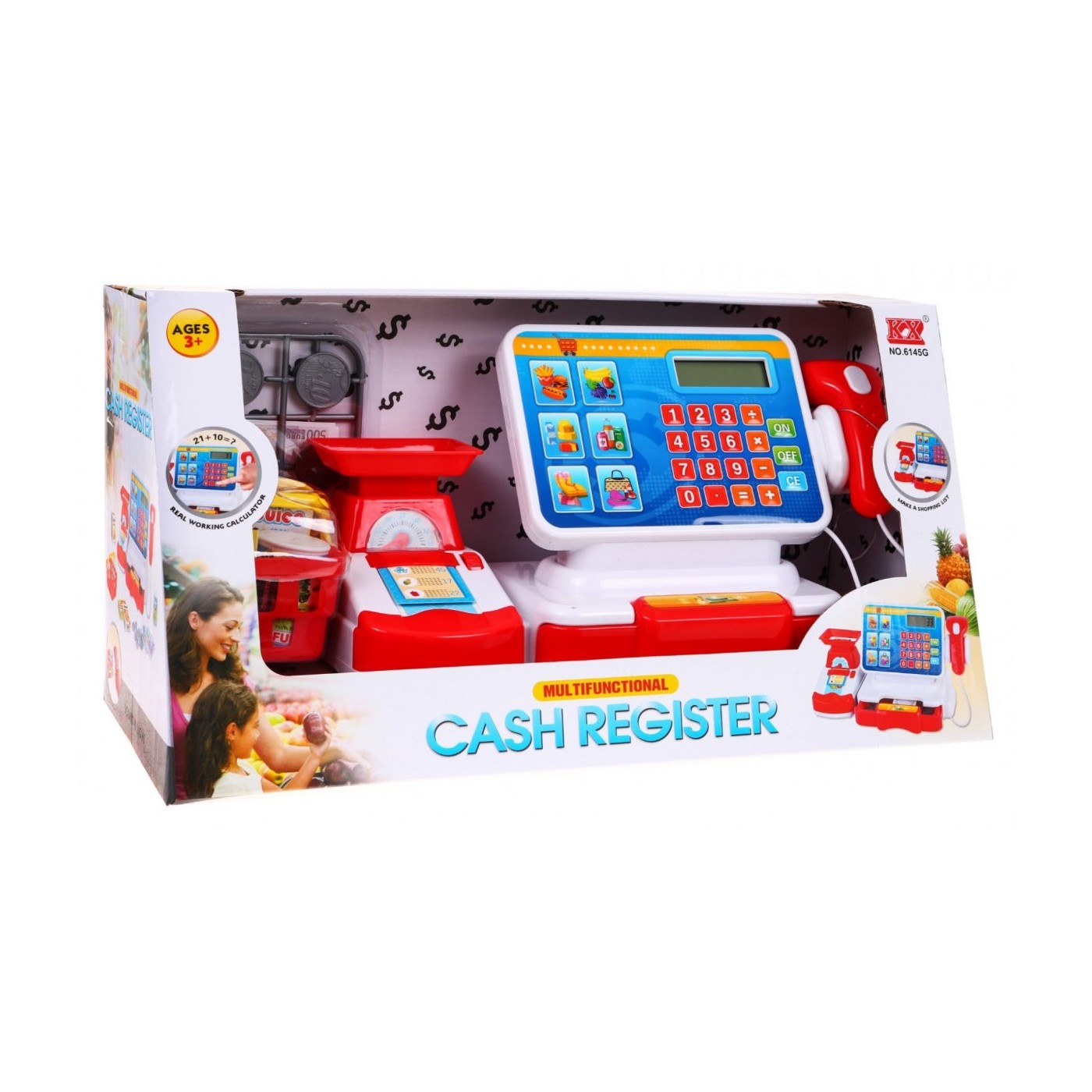 Pokladňa Fiskálna Obchodná Nákupný Košík Príslušenstvo Červená