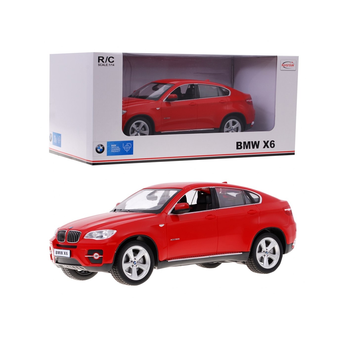 BMW X6 červené RASTAR model 1:14 Diaľkovo ovládané Auto SUV + ovládač 2,4 GHz
