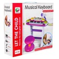 Ružový hudobný set Kláves + Bubny + Mikrofón pre deti 3+ Svetlá + Zvuky 2 oktávy