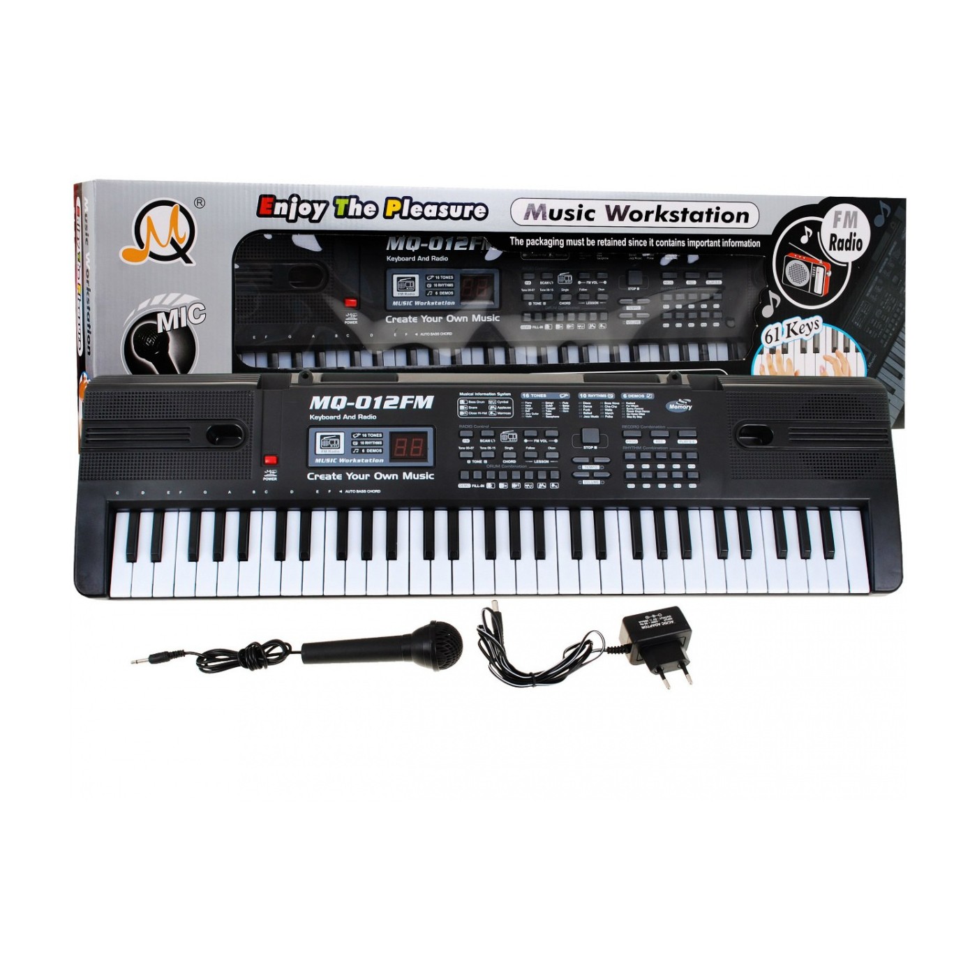 Klávesy s funkciou výuky pre deti 5+ Mikrofón + Nahrávanie Rádio - model č. 012