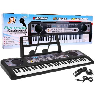 Klávesy pre deti 5+ Stojan na noty Mikrofón + Nahrávanie Rádio USB MP3 - model č. 020