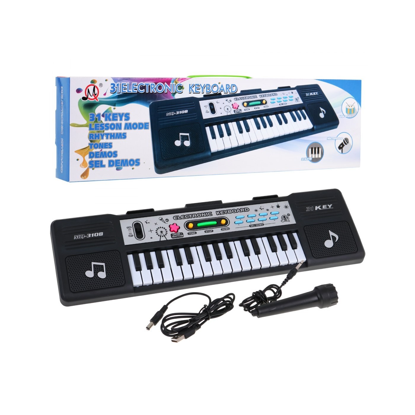 31-klávesový Keyboard pre deti 5+ Mikrofón + Režim lekcie - model č. 3108