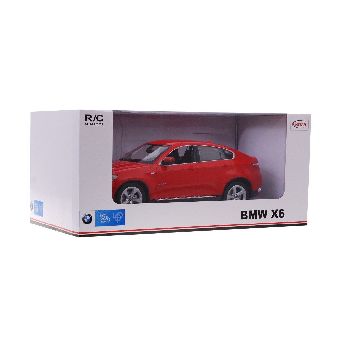 BMW X6 červené RASTAR model 1:14 Diaľkovo ovládané Auto SUV + ovládač 2,4 GHz