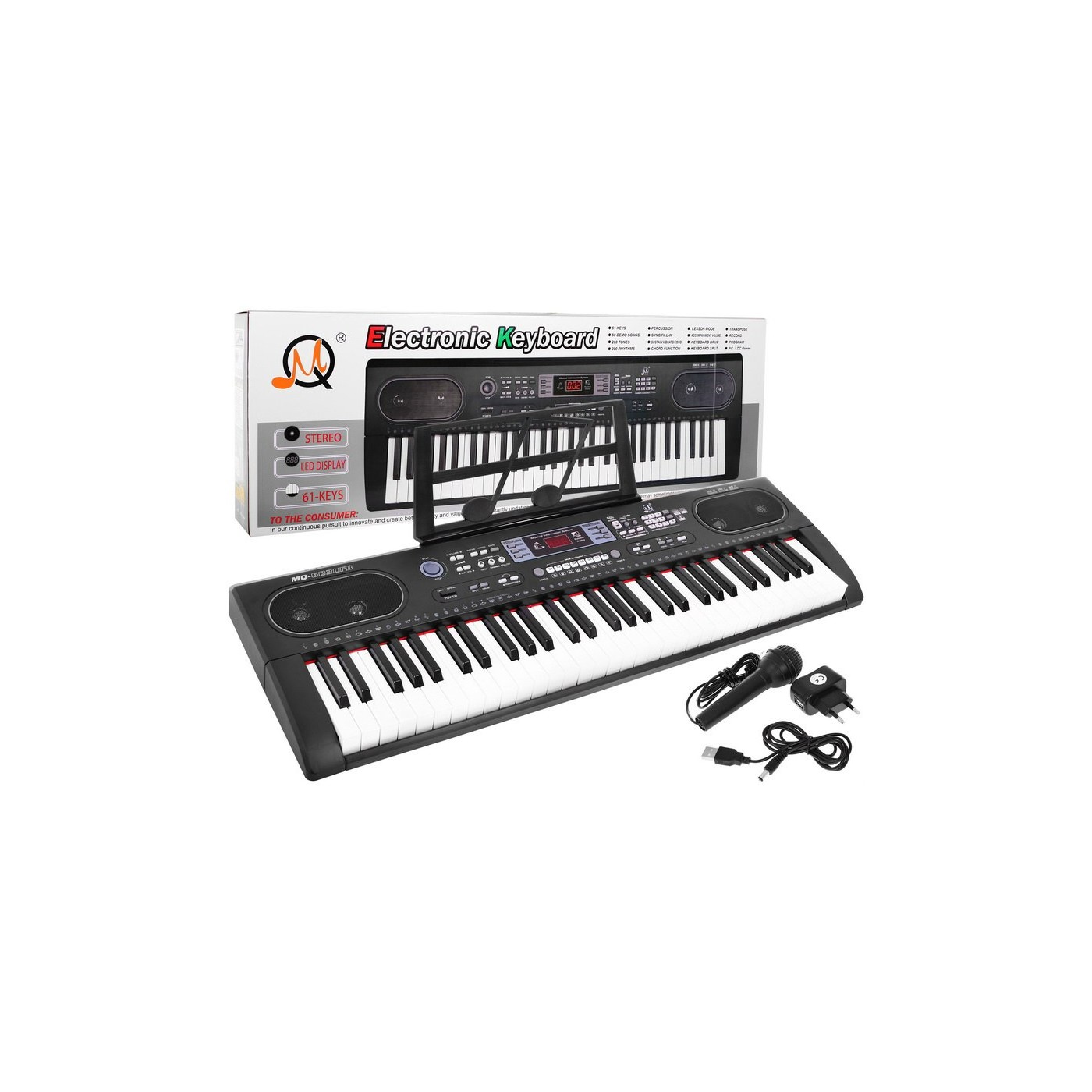 Multifunkčné Klávesy pre deti 5+ Hudobný set Mikrofón Metronóm - model č. 603