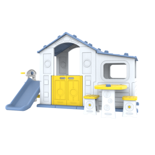 Veľký dom s predsieňou 4v1 modrou strechou