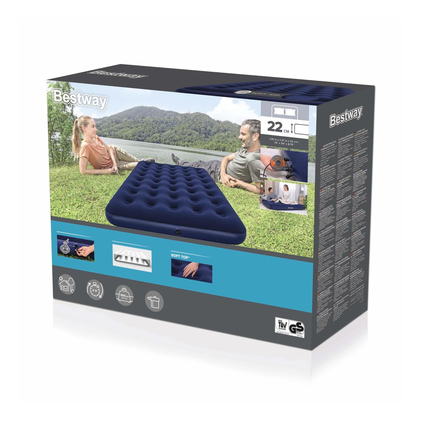 PLNÝ velúrový matrac 191/137/22 cm BESTWAY