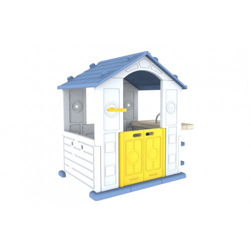 Dom S Basketbalom A Umývadlom Modrá Strecha