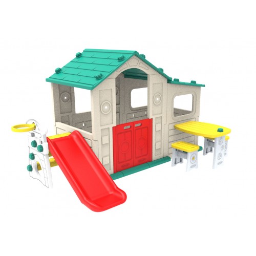 Veľký dom so zelenou strechou 4v1