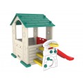 Záhradný domček 3v1 pre deti Zelená strecha + šmykľavka + basketbal