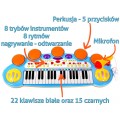 Klávesy Bubny MP3 USB 3 Oktávy Modráé