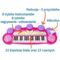 Klávesy Bubny MP3 USB 3 Oktávy Ružové