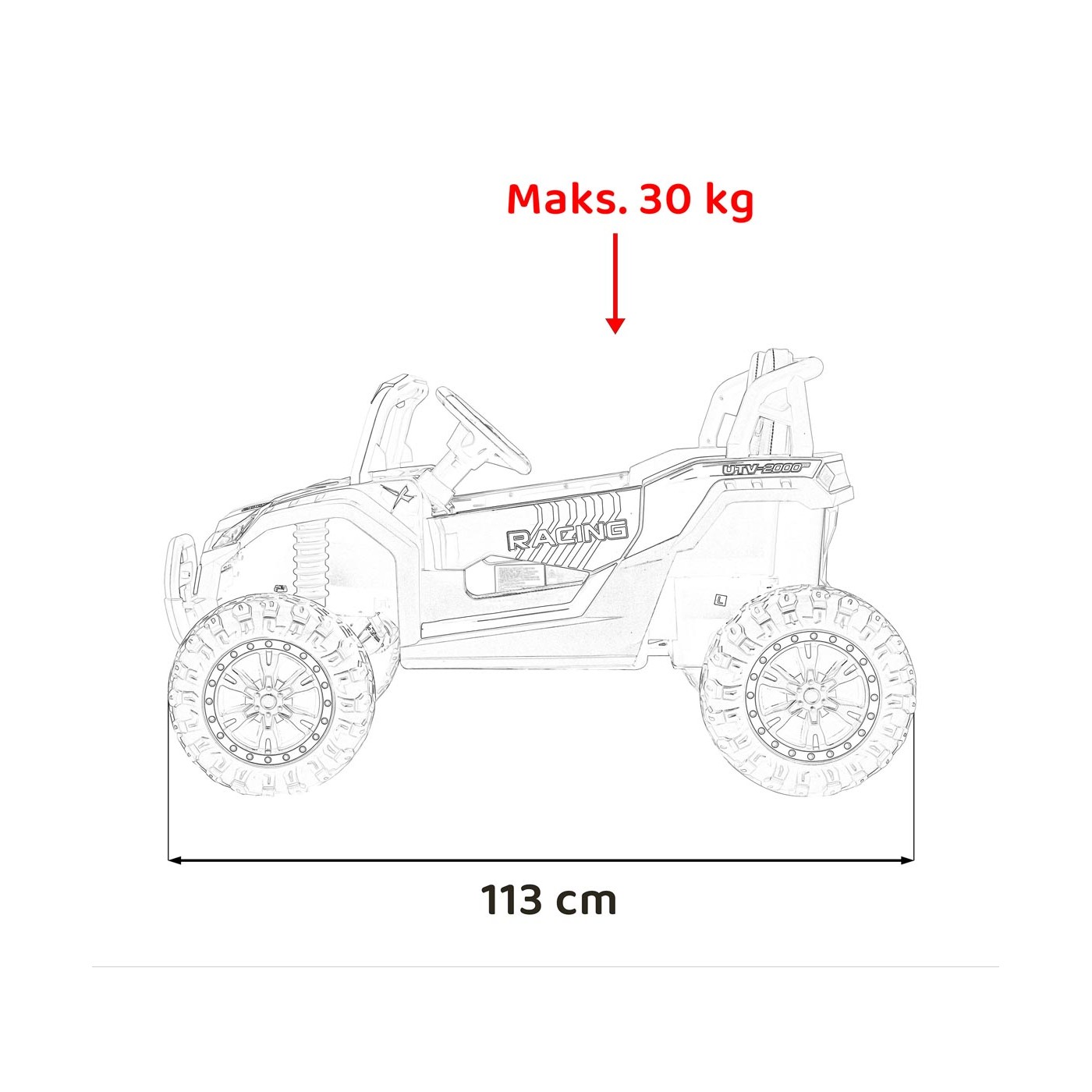 Buggy UTV 2000M Racing Auto na batériu Ružové + MP3 Zvuky Svietidlá + Ovládač + Pomalý štart