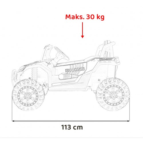 Buggy UTV 2000M Racing Auto na batériu Červené + MP3 Zvuky Svietidlá + Ovládač + Pomalý štart