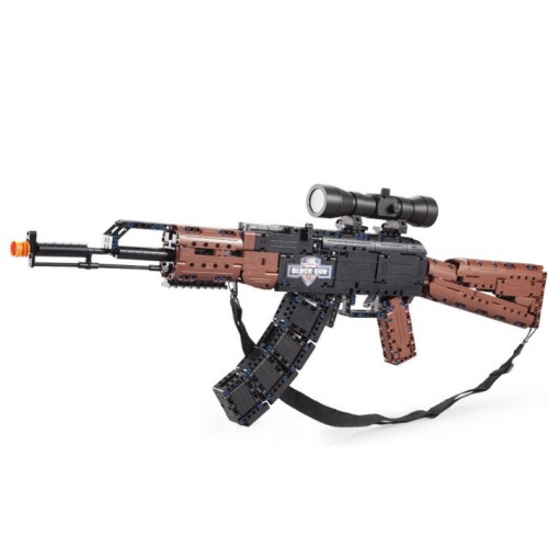 Stavebnica CaDA 738 ks. Puška AK47 pre deti 6+ Funkcia strieľania + Pohyblivé funkcie