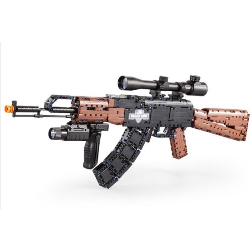 Stavebnica CaDA 738 ks. Puška AK47 pre deti 6+ Funkcia strieľania + Pohyblivé funkcie