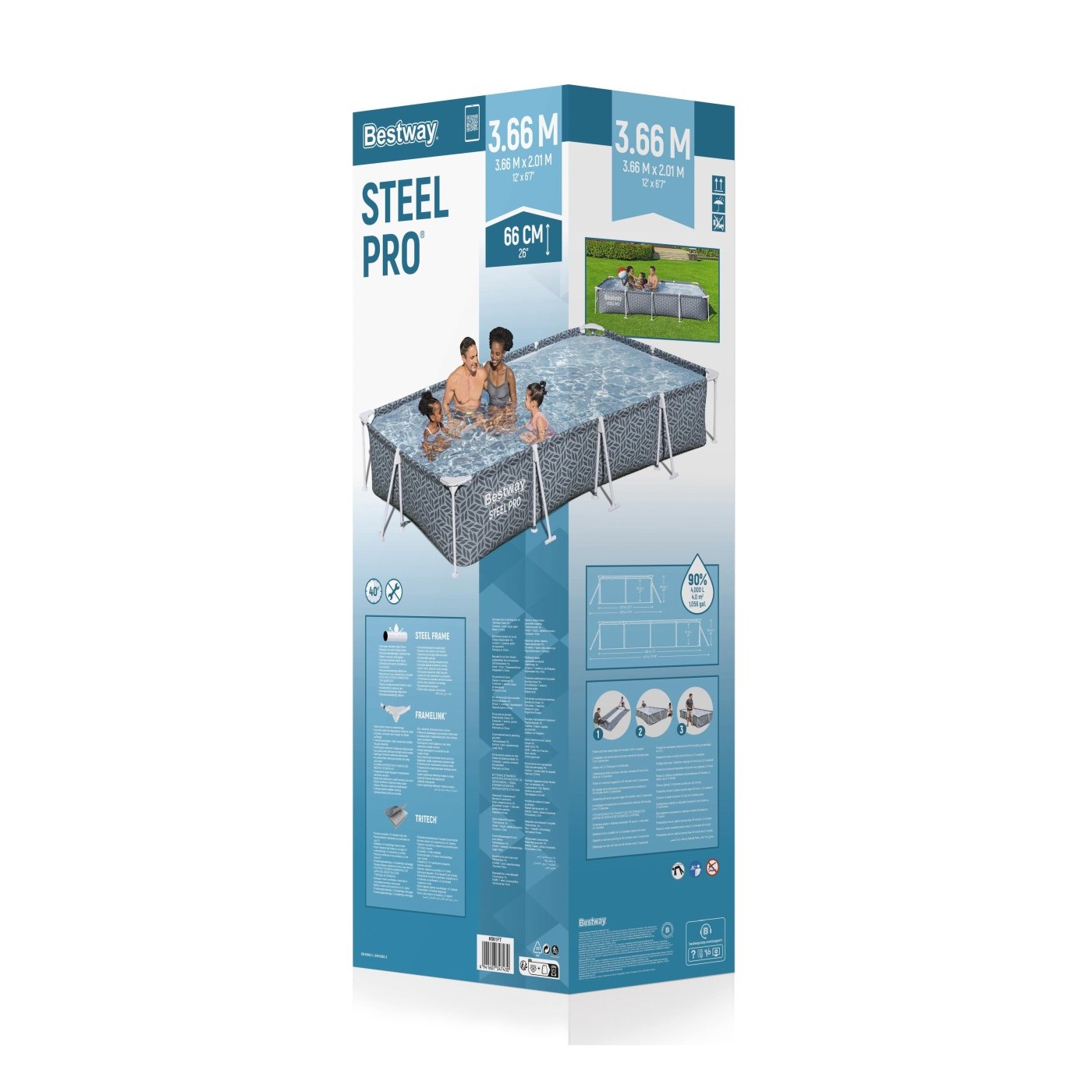 Steel Pro Frame bazén 366x201x66cm BESTWAY