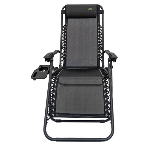 Záhradné a plážové ležadlo čierne