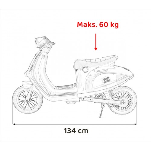 Automobilový skúter Retro 23 červený