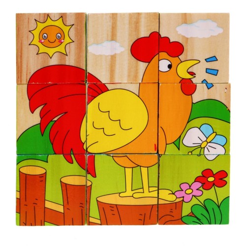 Drevené kocky pre najmenších, farmárske vydanie