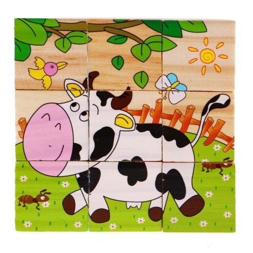 Drevené kocky pre najmenších, farmárske vydanie