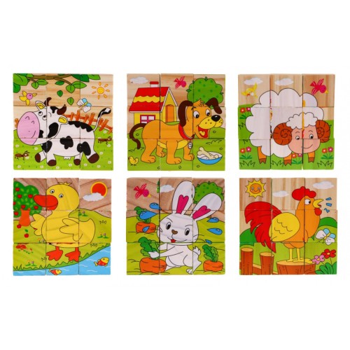 Drevené kocky pre najmenších, farmárske vydanie