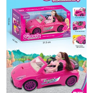 Súprava Bábika + Auto Beauty